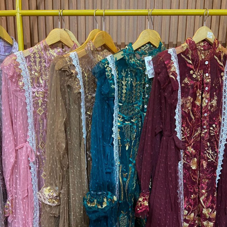 [MURAH MERIAH] SET-ROK Gamis Brukat OUTER + ROK Model Kekinian Produk Gamis Brokat Terbaru By Raisha