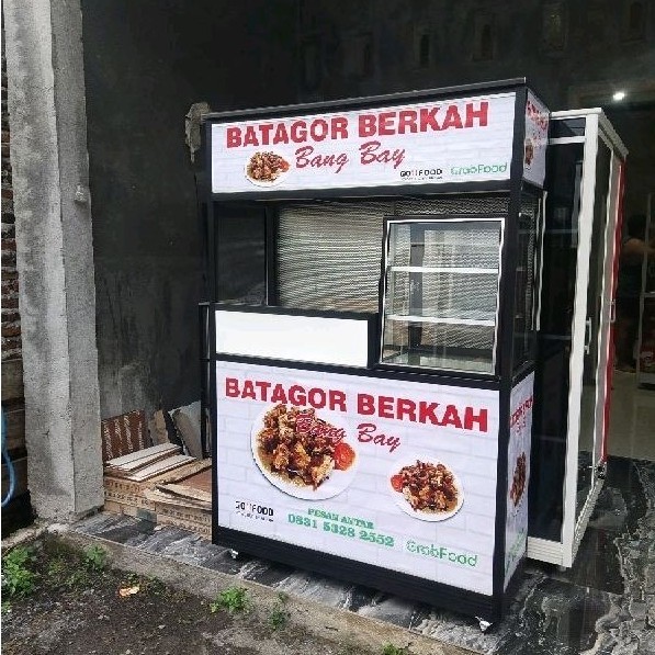 Gerobak alumunium / Booth fried chicken / Booth jualan / Booth ayam