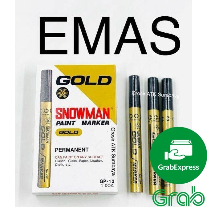 

snowman paint marker /Spidol emas gold murah