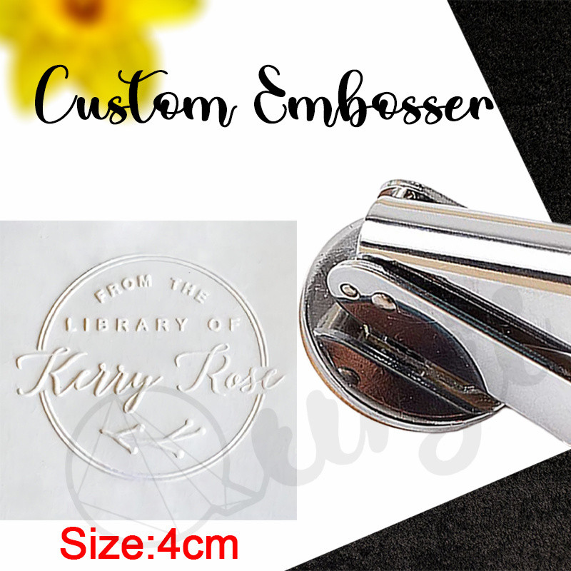 

Personalized Book Embosser Your own Designs Ex Libris Custom Embosser Seal Stamp Personalized Customized 4cm From the library of