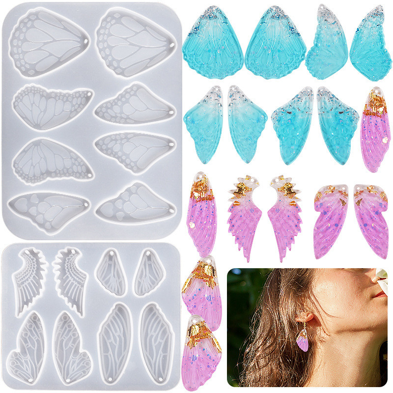 

Butterfly Wing Ear Pendant Silicone Mold Epoxy Resin Earring Mould For DIY Ornaments Keychain Necklace Charms Epoxy Resin Crafts