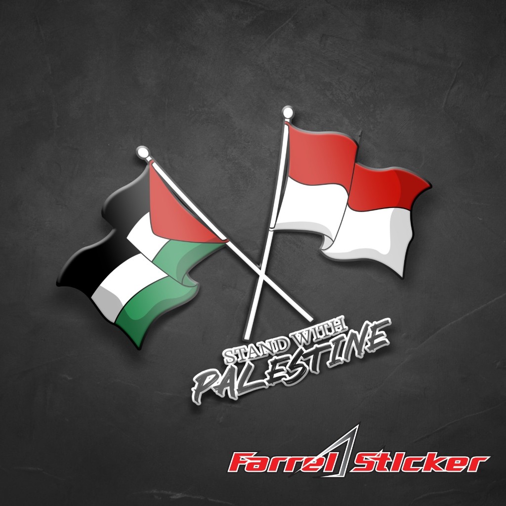 

Stiker INDONESIA PALESTINA Bendera Stand with Palestine FLAG
