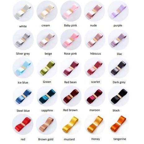 

2.5cm*50Yard Premium Pita Satin Ribbon Import / Pita Satin Satu Sisi Import Roll Kado Bunga Hampers