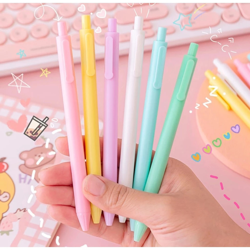 

Pulpen Macaroon Pen Macaroon Tinta Hitam Alat Tulis Sekolah Kantor Bolpoint Polos Murah Import