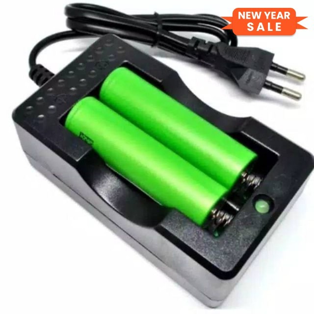 KEPALA CHARGER TRAVEL CASAN DESKTOP BATERAI BATRE BATTERY 18650 RECHARGEABLE 2 SLOT BISA SENTER VAPE