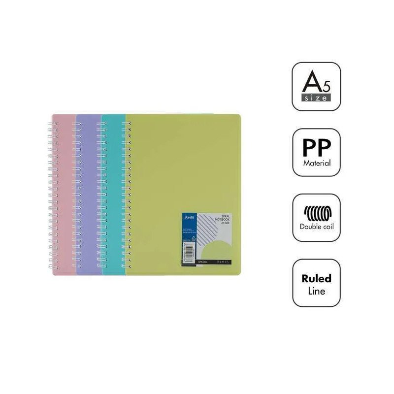 

BANTEX SPIRAL NOTEBOOK A5 70GSM 60S SPA560