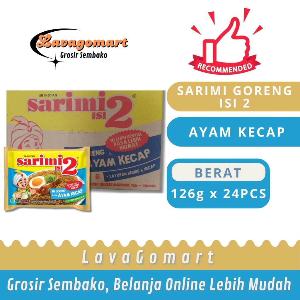 

SARIMI GORENG ISI 2 AYAM KECAP 126g - 1 DUS - LAVAGOMART- BANDUNG