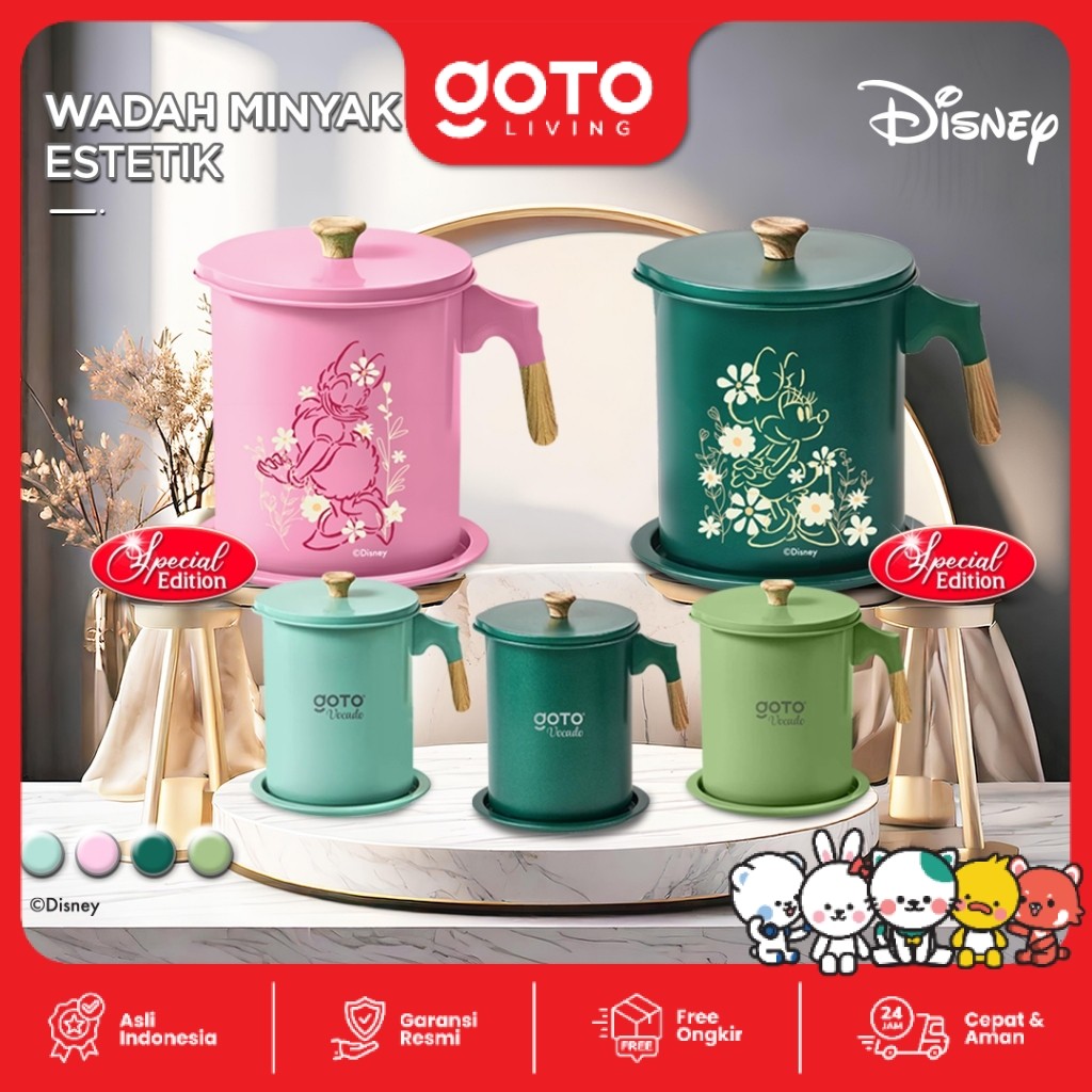 Goto Vocado Oil Pot Tempat Saringan Wadah Gelas Minyak Goreng Jelantah