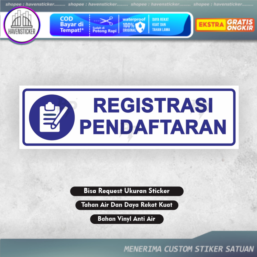 

Sticker Ruang Registrasi - Stiker Pendaftaran - Registrasi Pendaftaran - Stiker Daftar - Ruang Pendaftaran
