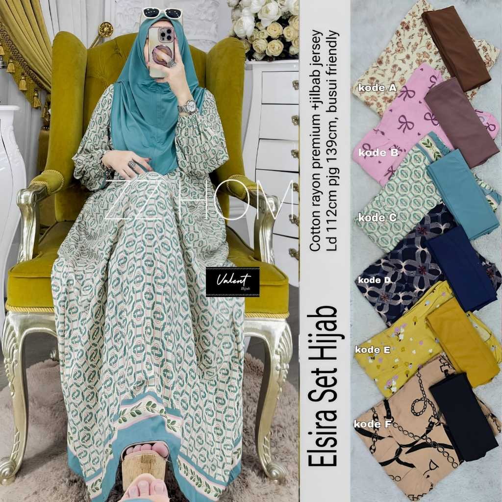 Fashion Wanita ELSIRA SET HIJAB  From VaLeNT