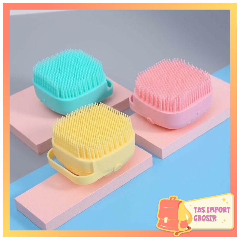 Tas Import - 5240 Spons Badan Bisa Isi Sabun Didalam / Sikat Mandi Bahan Silikon Lembut / Shower Bru