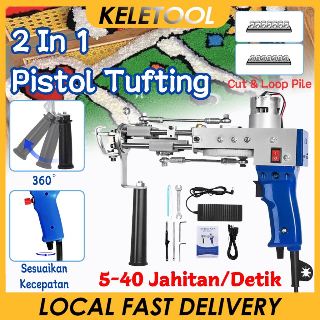 NIPONSO 2 In 1 Pistol Tufting Mesin Tenun Karpet Listrik Alat Rajut Alat Jahit Karpet Electric Carpe