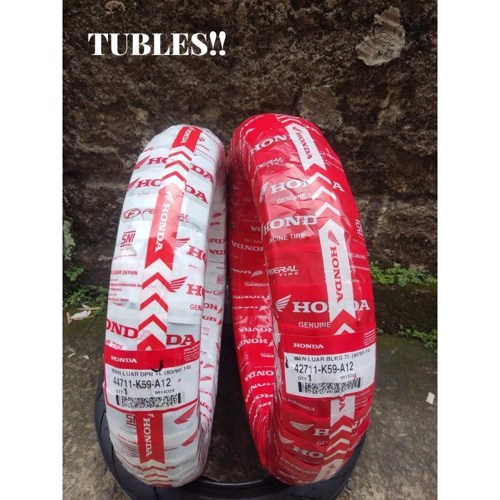 Ban Luar Motor Honda Federal FT235 (80/90-14) (90/90-14) Asli AHM Tipe Tubeless untuk Depan Belakang