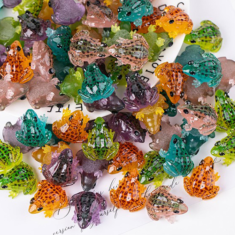 

10Pcs Noctilucent Frog Doll House Miniatures Cute Fairy Garden Gnome Moss Terrarium Decor Crafts Bonsai Diy Supplies Figurine