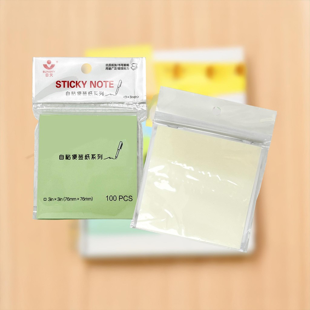 

NA Sticky Notes Polos Transparan Warna Pastel 50 100 Lembar / Stiker Memo Note Kertas Tempel / Penanda Halaman Bookmark