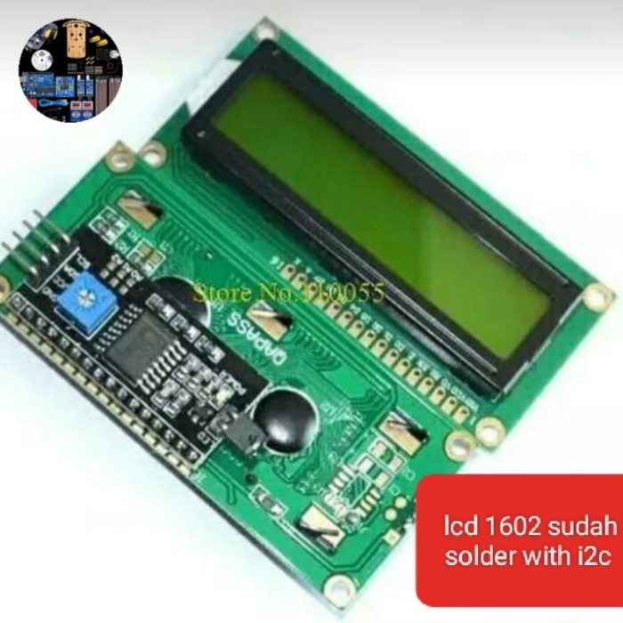 BYE27 Lcd i2c 1602 green 16x2 hijau display + i2c