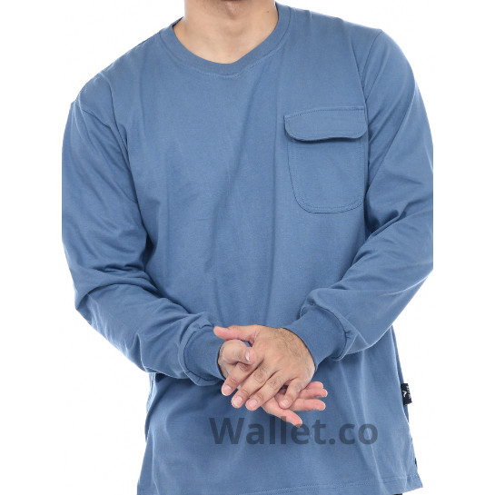 Kaos oversize Panjang Pria / Kaos Pocket Long Sleeve / Kaos Polos tm