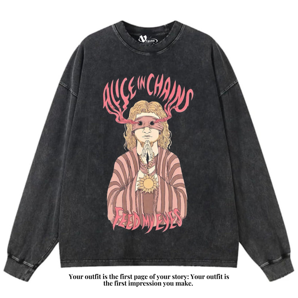VEGA88 *alice in chains* Kaos oversize longsleeve | t-shirt oversized | kaos washed | washing | vint