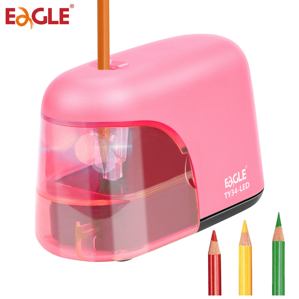 

Eagle Electric Pencil Sharpener，With Spare Blades，LED Lights on When Sharpening，Portable Stationery, School Students Supplies