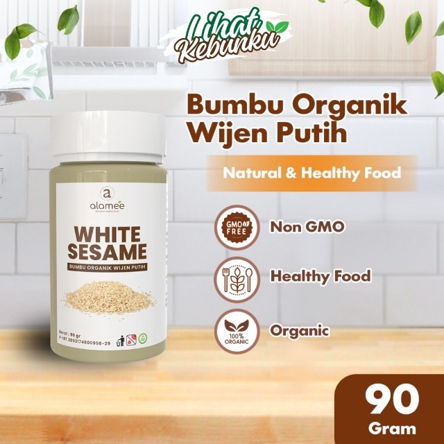 

ALAMEE Wijen Putih White Sesame Seed Bumbu Dapur Organik Masak Rempah Tanpa Campuran 90g LIHAT KEBUNKU