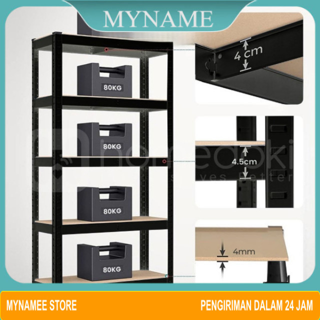 NS Rak Gudang Besi 5 Susun Serbaguna Kuat