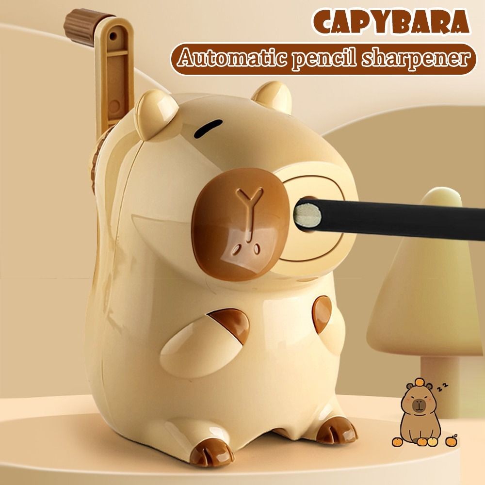 

Trendy Cute Capybara Pencil Sharpener Mechanical Manual Sharpening Tools Automatically Enters Cartoon School Office Supplies