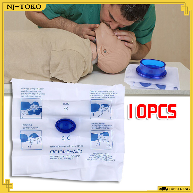 10 Buah CPR Mask Disposable Pocket Mask CPR Sekali Pakai Masker CPR