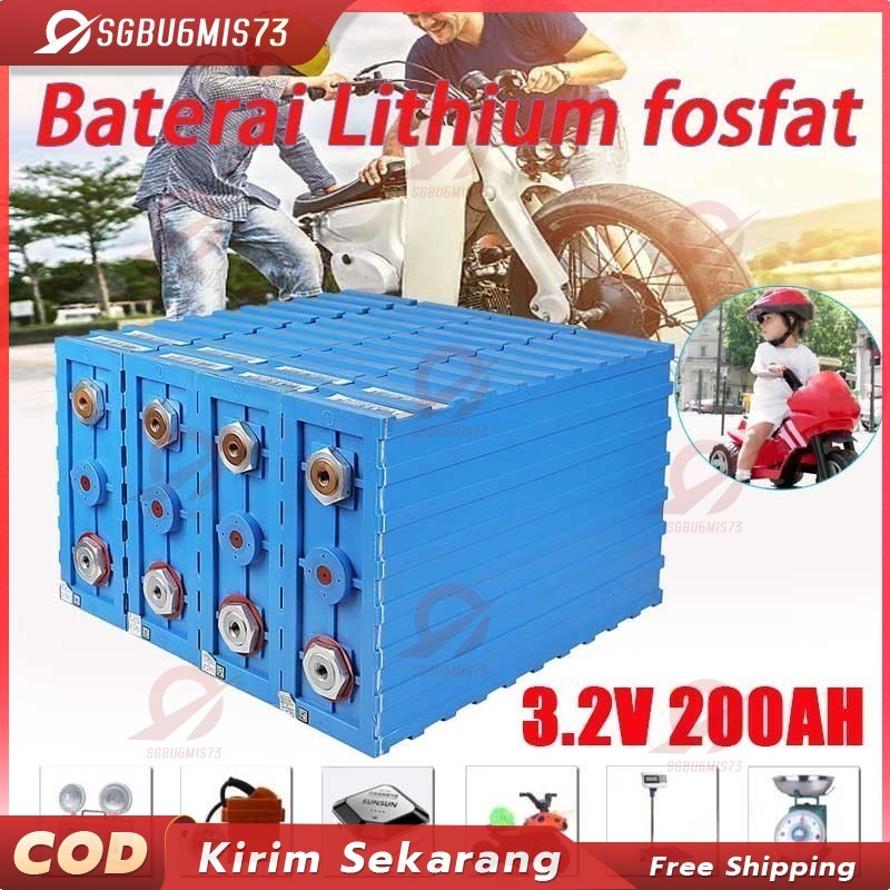 ups Lifepo4 200AH 12V BMS Baterai litium CALB Lifepo4 3.2v GRADE A 200Ah, set isi 4 baterai, gratis 
