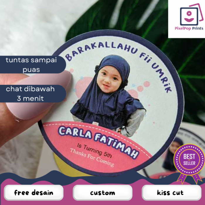 

Opikapip 5-8 Sticker Ulang Tahun Anak Bulat Stiker Chromo Ultah Free Desain Template Happy Birthday