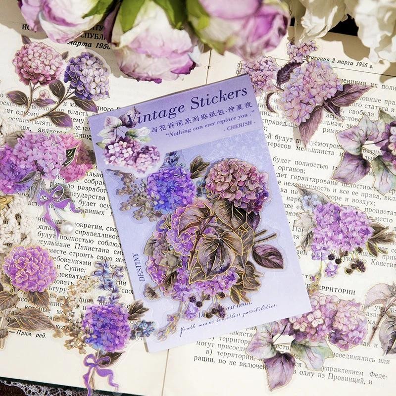 

Journamm 20pcs/pack PET Flower Stickers DIY Scrapbooking Art Collage Junk Journal Aesthetics Materials Decor Sticker Stationery