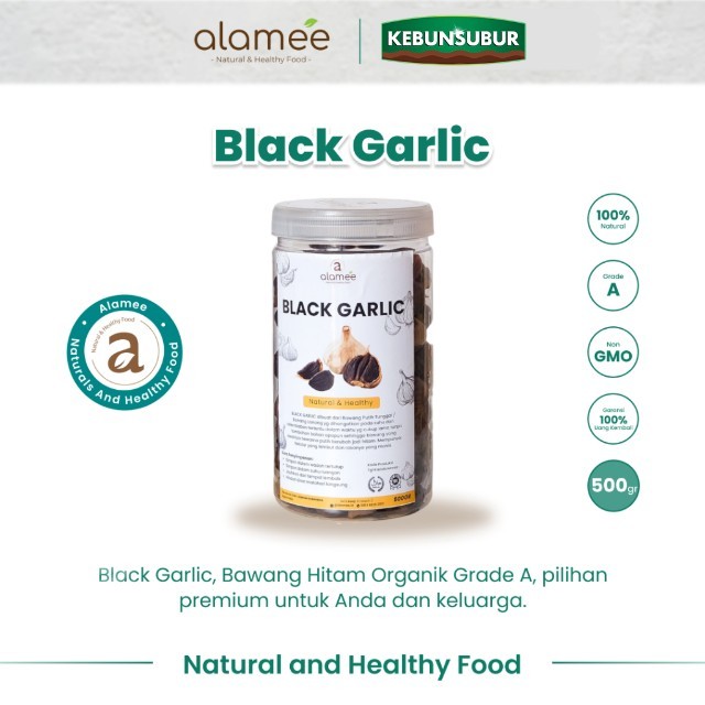 

ALAMEE Black Garlic Premium Bawang Hitam Tunggal Lanang 500gr Kebunsubur