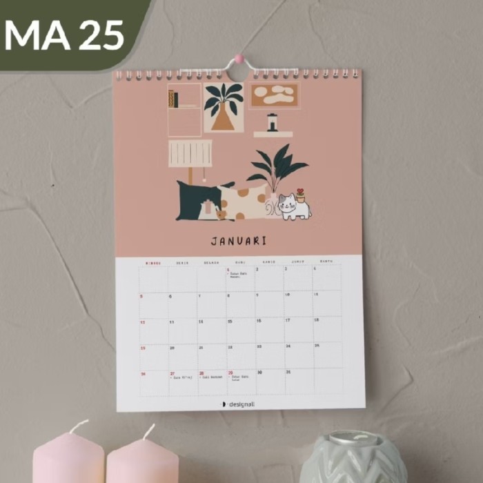 

ANDM Kalender Dinding 2025 Aesthetic A3 Spiral MA