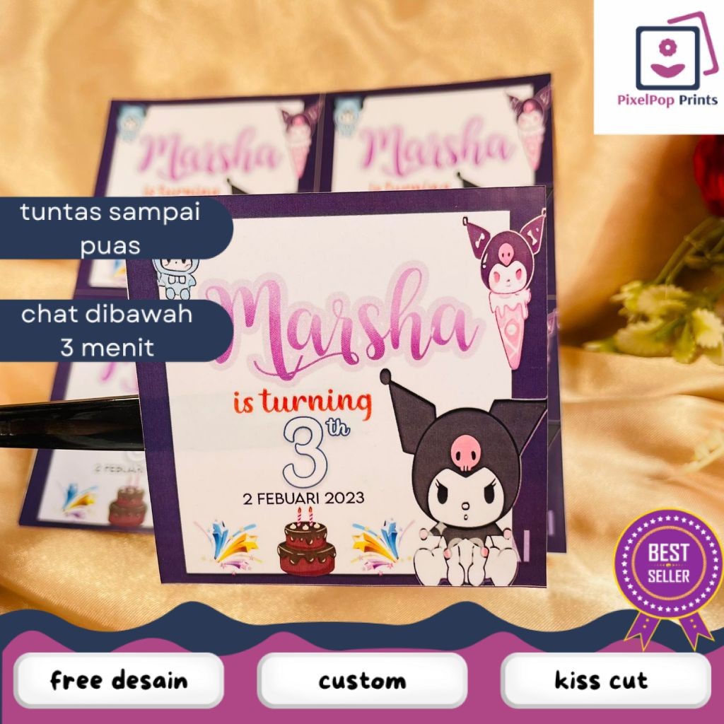 

Opikapip 2-4 Stiker Ultah Anak Ulang Tahun Label Bentuk Kotak Sticker Ulang Taun Uk.Kecil