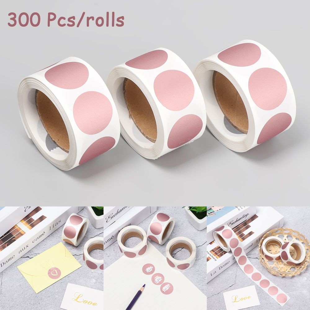 

300 Pcs/roll Round Scratch Off Stickers 1 Inch Rose Gold Scratch Off Labels Sticker for Party Activity Favors Stationery Sticker