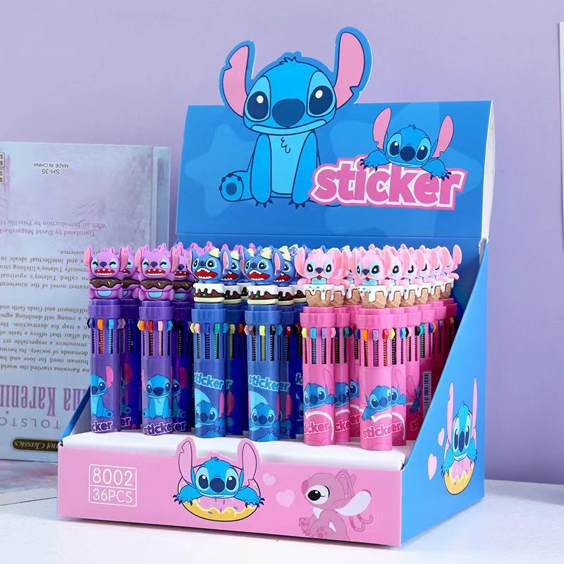 

6-36 Pcs New Disney Stitch Ballpoint Pen 10 Colors Marker Pen Graffiti Pen Student Supplies Stationery Wholesale