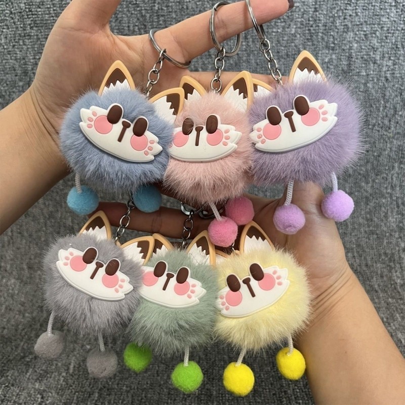 Gantungan Tas Kunci Boneka Kucing Bulu Lucu Bag Cat Keychain Accessories