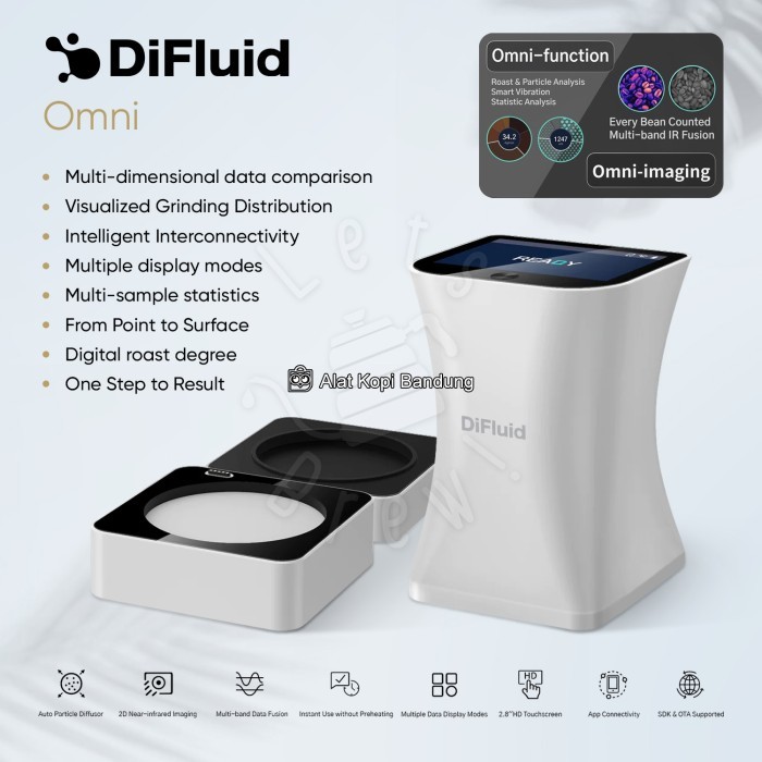 DiFluid Omni Professional Coffee Roast and Particle Analyzer 2in1 - Black