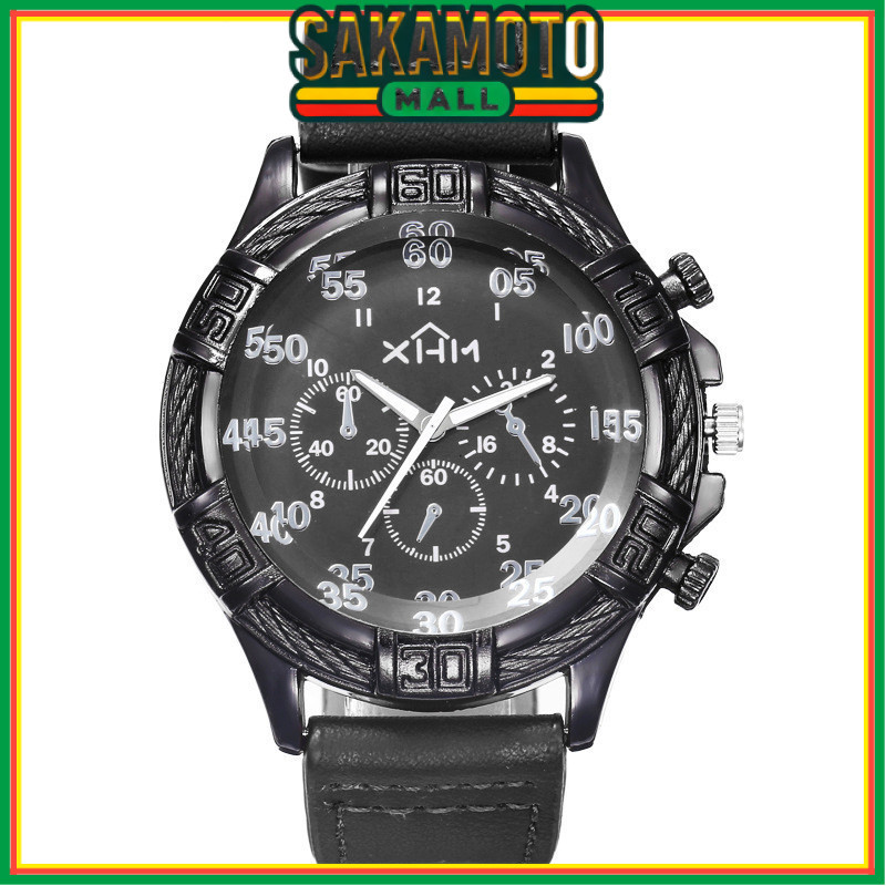 JAM TANGAN PRIA KULIT PREMIUM ANTI AIR HITAM MOISES JAM133B5 QUARTZ COWOK KEREN  KEKINIAN LAKI DEWAS