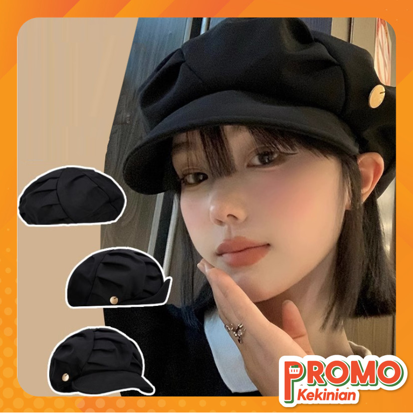Promo Kekinian - T6597 Newsboy Cap Retro Chic / Topi Baret Desain Octagonal