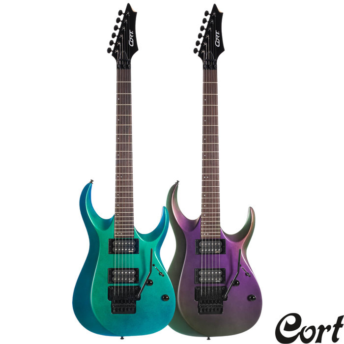 Cort X300 Electric Guitar Floyd Rose Active | Gitar Elektrik Original - Flip Purple