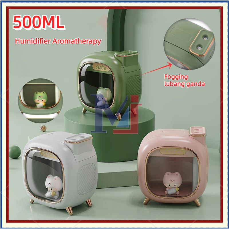 【COD】Humidifier Aromatherapy Portable Air Diffuser Aroma USB Mini Air Purifier Aromatherapy 500ML 7 Warna LED