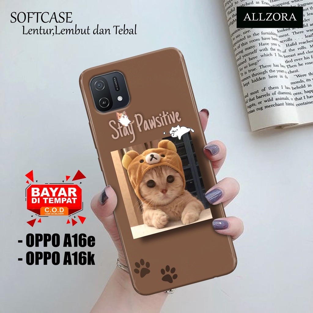 Softcase Hp Oppo A16e / Oppo A16k Terbaru - Fashion Case KUCING - Case Oppo A16e / Oppo A16k - Cassi
