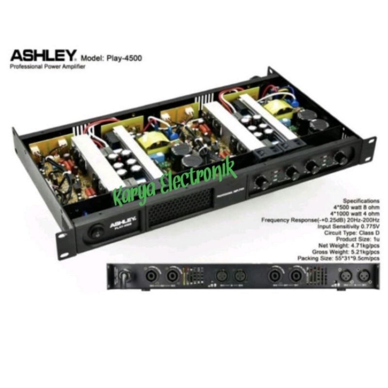 Power Ashley Play 4500 OUT PUT 4 Channel Power Ampli Ashley Play4500
