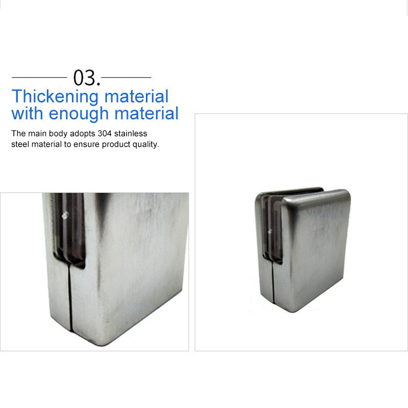 Glass Clip Klem Railing Tiang Balkon Penjepit Kaca Stainless / CH