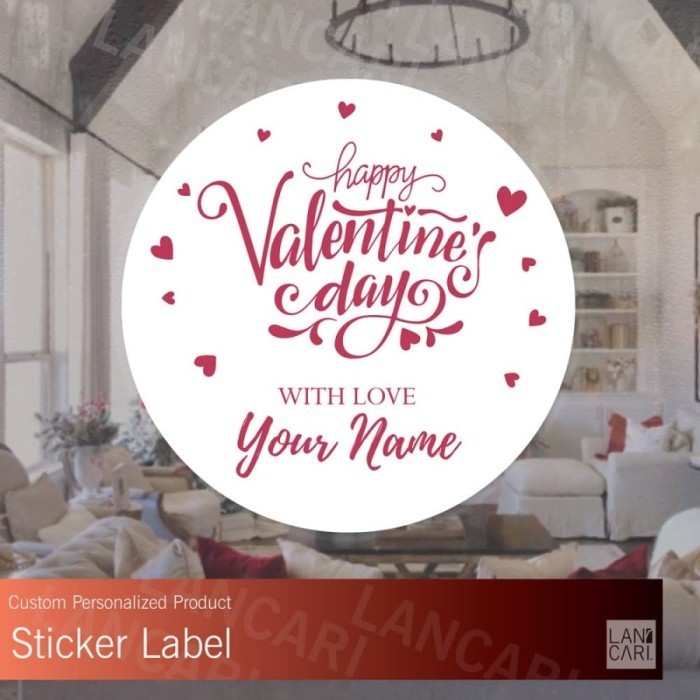

Stiker Label Valentines Day Coklat custom Sticker valentine Design, Label Custom Your Name
