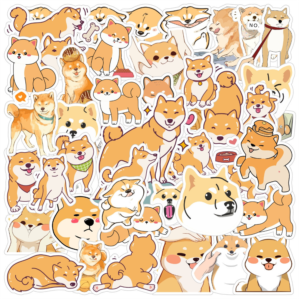 

50 Pcs Sticker Pack Shiba Inu Stiker Lucu Hewan Cute untuk Case HP Laptop Tumbler