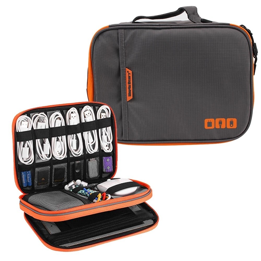 Double Layer Gadget Organizer Travel Cable Storage Digital Charger Wires Storage Bag Travel Cable Ba