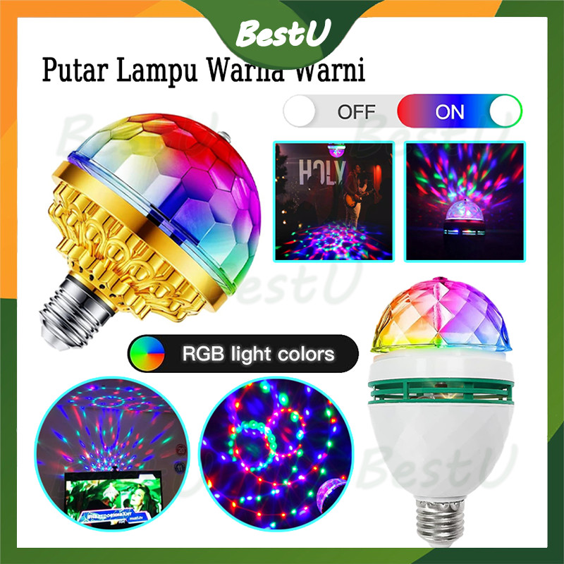 LED Disco Putar RGB /mini otomatis disco warna warni / Lampu Disko