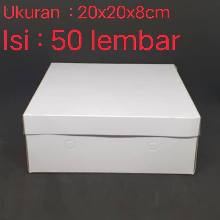 

KARDUS PUTIH POLOS 20 X 20 CM - DUS KOTAK MAKANAN ISI 50 SET