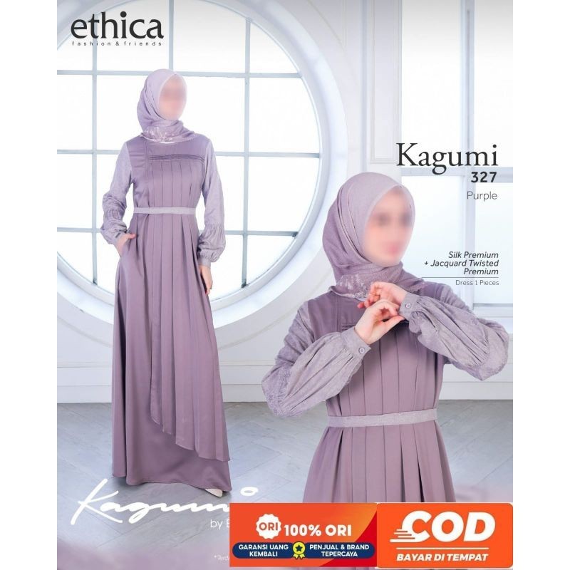 CUCI GUDANG Gamis ETHICA Kagumi 327 Purple, Mauve/Gamis Ethica Terbaru/Busana Muslim/Diskon/Best Sel